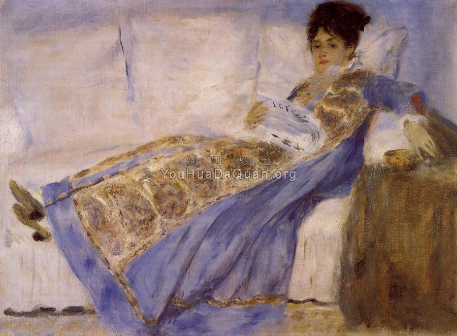 Madame Monet on a Sofa - 皮埃尔·奥古斯特·雷诺阿